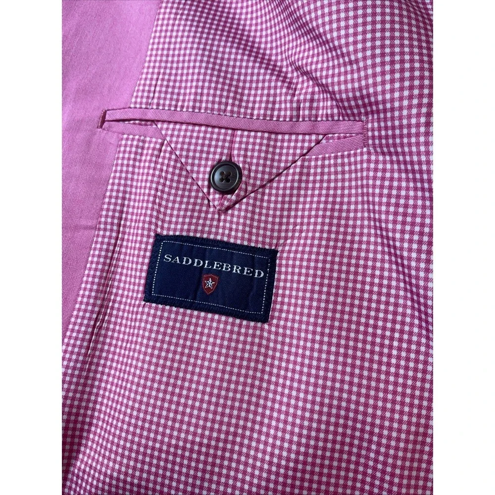Saddlebred‎ Pink Sport Jacket Blazer Men's Size 44S 2 Button Blazer Preppy